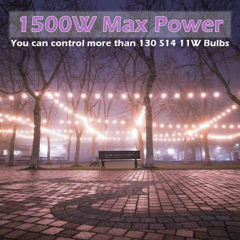 Outdoor String Light Dimmer Kit 1000W Remote Plug In Dimmer Switch For LED And Incandescent Bulbs 50 Ft Remote Control 3 Prong Outlet Timer Waterproof IP65 Backyard Party Ready