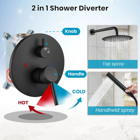 All Metal Matte Black Shower Faucet Set With Rough In Valve Trim Kit Featuring Solid Brass Core And Sus304 Stainless Steel Smooth Water Flow Clean Modern Drip Built Tough No Cap Quality Goes Hard Every Time
