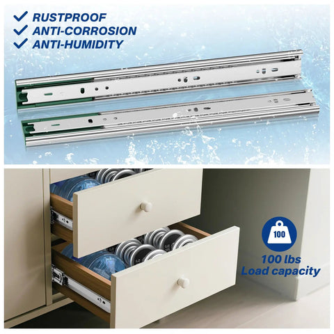 Four Pairs Soft Close Drawer Slides 22 Inch Full Extension Heavy Duty Ball Bearing Drawer Glides For Kitchen Cabinets And Dressers