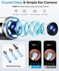 Easy At Home Ear Wax Removal Kit With Camera For Safe Gentle Ear Cleaning Visual Inspection Ear Camera showing multi-head design