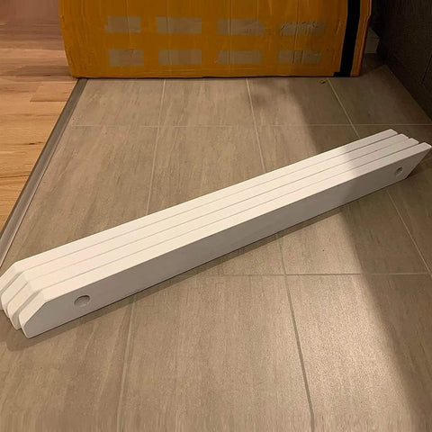 Antislip Round Solid Wood Stair Handrail Wall Mounted Elderly Support Safety Rail For Indoor Hallway And Stairs 20 Feet Long White railing piece.