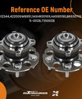 Two rear wheel hub assemblies with 5 lug 4 bolt pattern, encoder ABS for Honda CR-V Crosstour 512344 Rear Wheel Bearing And Hub Assembly