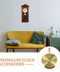 Gold Metal Clock Pendulum Replacement For Traditional Quartz Wall Clocks With Accurate Timekeeping And Silent Operation