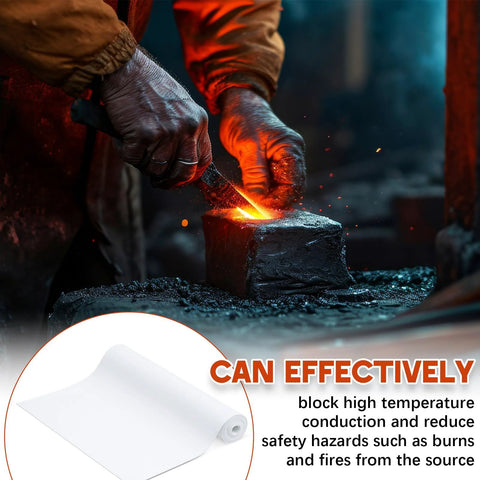 White gasket paper roll, 1/8 in thick, 24x102 in; high-temperature ceramic-fiber gasket for stoves and kilns.