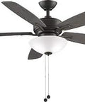 52 Inch Indoor Ceiling Fan With LED Light Kit Aire Deluxe Matte Greige Finish Modern Cool Transitional Ceiling Fan, neutral blades