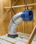Heavy Duty Whole House Fan delivers 5665 cfm of fresh breeze installed in an attic with insulated flooring.