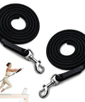 Pilates Reformer Replacement Ropes 2 Pack, 110 Inch Extra Long 8mm Nylon Rope With Metal Grommet, Heavy Duty Low Noise Pulley Rope For Reformer, Tower And Cadillac Style Equipment With Hook, coiled pair with snap hooks