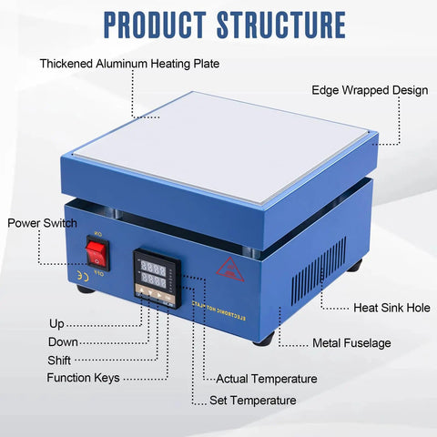 Hot Plate Soldering Station 110V 850W Preheat Soldering Rework Heater for Electronics Lab With LED Microcomputer Control details