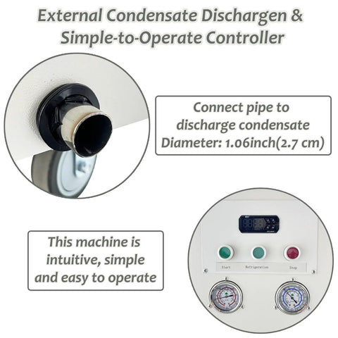 External condensate discharge and simple controls on Heavy Duty Industrial Spot Cooler Packs 61K Btu Of Killer Cooling Power.
