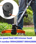 Speed-Feed 400 Trimmer Head Replacement For SRM Series installed on straight-edge trimmer, close-up view