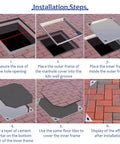 Installation steps for Stainless Steel Invisible Manhole Cover With Handles, recessed square inspection lid for lawn, garden, and pavement