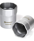 2-9/16 Inch Rounded Wheel Bearing Lock Nut Socket, 6 Point Hex, Beefy Pro Grade Heavy Duty Steel Tool pair display