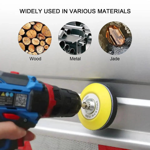Grab These 78 Pc Crazy Awesome Sanding Discs With Super Easy Hook Loop Backing Pad For Your Drill Make Wood And Metal Projects Fly Smooth Fast Today in use with a drill on metal and wood.