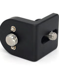 Mini Right Angle L-Shape Bracket Mount Plate Kit With 3/8-16 And 1/4-20 Screws, compact aluminum mount for video accessories.