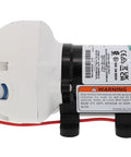 Side view of Rugged 12V RV Water Pump With Self Priming, 3 GPM, 50 PSI, 3 Chamber Design, Quiet Operation, Corrosion Resistant