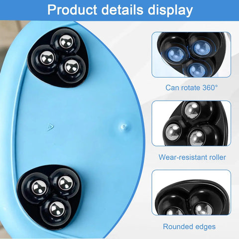 Butter Smooth Mini Ball Caster Wheels Set Of 4 With 360 Degree Swivel And Universal Plates For Zero Friction Furniture Sliding And No Sweat Storage Solutions Black close-up showing rotation features and rounded edges.
