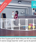 Wall Mount Kit For Baby Play Yards Extends Your Superyard Across Wide Open Spaces, Works With Up To Six Panels, Durable Usa Made Gray Finish.