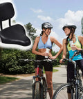 Backrest Comfort Bike Saddle For Exercise Bike And E Bike With Lumbar Support Great For Stationary Bikes Beach Cruisers Mountain Bikes And Adult Trikes Fits Seven Eighths Inch Seat Posts Ten By Eleven Inches black vinyl saddle with backrest