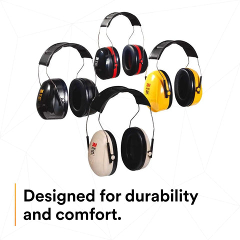 Optime 95 Hearing Protection Earmuffs With Adjustable Earcups And Padded Headband All Day Comfort, Earfit Compatible, Stainless Steel Frame, Unisex, Ideal For Construction, Shooting, And Industrial Work, Noise Reduction 21 dB