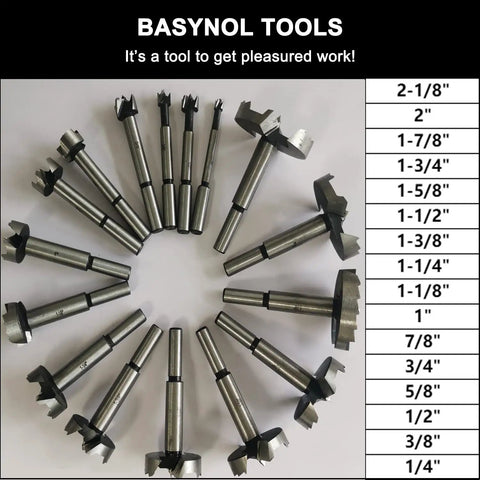 Forstner Bit Set for Wood Drilling 16 Piece Round Shank Drill Bits for Precise Clean Holes and Easy Starts in Woodworking Projects