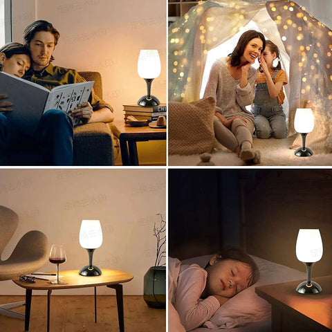 Set of 2 Space Saving Small Touch Bedside Table Lamps, 3 Way Dimmable With White Opal Glass Shades, used in cozy living spaces