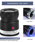 30X Loupe Magnifier with USB rechargeable LED lights, compact pocket tool for watches, jewelry, coins, adjustable focal length