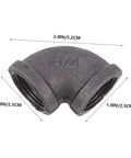 Heavy Duty Black 6 Piece Pipe Fittings Elbow Cast Iron Joint Hose Connector Set Easy Install For Industry And Home Use