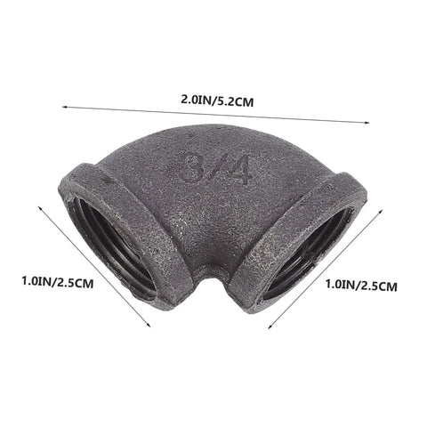 Heavy Duty Black 6 Piece Pipe Fittings Elbow Cast Iron Joint Hose Connector Set Easy Install For Industry And Home Use