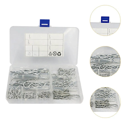 125 Piece Cotter Hairpin Assortment Kit For Truck And Small Engine Repairs Carbon Steel Fasteners Hitch Pin Clips Split Pins Versatile Metal Pins For Mechanical Repairs In RVs And Trucks Multiple Sizes DIY Ready To Use in plastic organizer