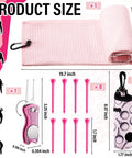 Pink Golf Gear Kit For Women 12 Piece Set With Golf Ball Bag Towel Tees Magnetic Ball Marker Divot Tool Cleaning Brush