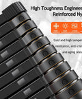 20 Ft Telescoping Ladder Made Of Heavy Duty Aluminum With Detachable Hooks For Safe Indoor And Outdoor Use Space Saving Extension Ladder In Sleek Black Finish Built Like A Boss, black reinforced nylon hooks