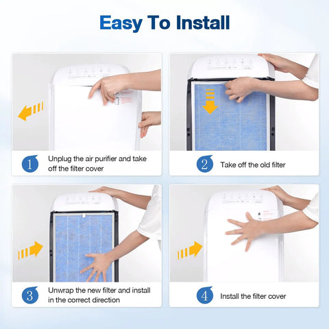 Easy installation steps for MSA3 And MSA3S HEPA Filter Replacement For Membrane Solutions Air Purifier.