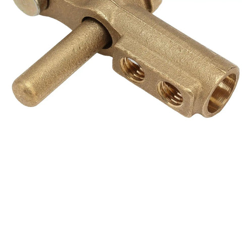 Detailed close-up of Super Heavy Duty 800A Grounding Brass Welding Clamp With Rubber Sleeve showing brass construction and openings.