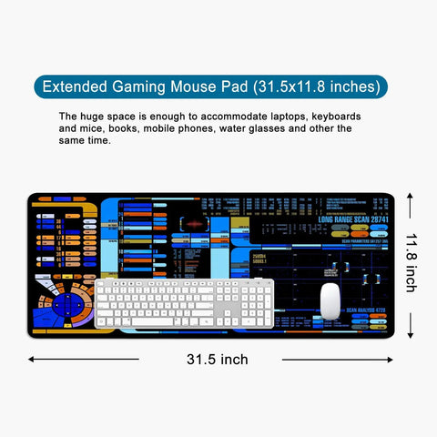 Blue Large Gaming Mouse Pad Desk Mat XL 31.5 Inch By 11.8 Inch For Gaming And Work Wide Surface To Hold Keyboard And Laptop Non Slip Smooth Finish Go To Console Style Desk Accessory Setup Essential.