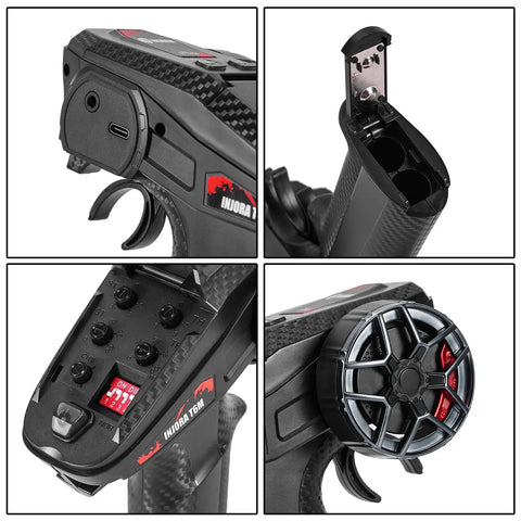 2.4GHz Transmitter With 6CH Receiver For 1/24 And 1/18 RC Crawlers, FHSS 67 Channel Frequency Hop, Strong Anti Interference