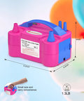 High Speed Electric Balloon Pump And Portable Balloon Blower For No Sweat Party Setup, 6.3 in long, compact pink design for easy carrying.