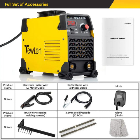 250A Arc Welder Kit With All In One Dual Voltage 110 220V Inverter Stick Welder VRD Hot Start For Easy DIY Welding overview