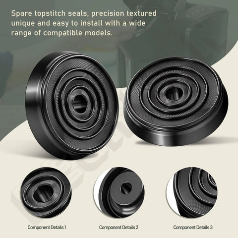 4 Pack Upper Needle Seal Replacement Gasket Set For Single Serve Coffee Makers No Leak Tech And Durable Silicone Rubber Fits B60 B66 0058 22 OfficePro And Other Compatible Models with close-up view of textured seals.