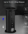 Waterproof Pop Up Power Strip With Smart Lifting Mechanism For Desk And Kitchen showing automatic lift controls and outlets.