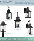 Chancellor 19 Inch Outdoor Wall Lantern Two Light Vintage Sconce In Mystic Black With Clear Glass Panels for exterior lighting