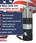Heavy Duty In Wall Slide Out Motor 500 To 1 Gear Ratio High Torque Replacement For RV Camper Home Theater Hidden Slide Outs US