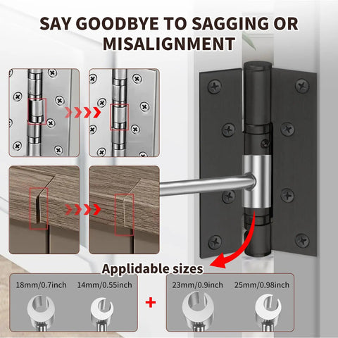 Dual Head Door Hinge Adjustment Tool With 14mm And 19mm Openings For Flag Hinges, Heavy Duty Steel Wrench fixing door alignment