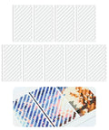 9 Piece Diamond Painting Zigzag Ruler Set For Beginners used with square kit projects, showing mesh design and canvases in use.