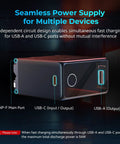 10500mAh NP-F970 Replacement Battery With PD 36W Fast Charging with USB-A and USB-C ports for multi-device power supply