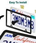 Installation of Anti Theft License Plate Screws Black Security Bolts Fasteners Kit For Front And Rear License Plate Frames
