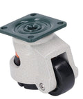 Heavy Duty Leveling Casters With Height Adjustable Pads And Smooth Rolling Wheels For Workbenches And Cabinets, close-up view of wheel.