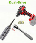 Trailer Jack Drill Adapter for 1 Inch Drive Shaft with cordless drill and ratchet