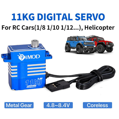 Beefy Waterproof 11Kg High Torque RC Car Steering Servo For 1/18 Crawlers, Fits TRX4M TRX4MT, coreless metal gear digital servo with wire