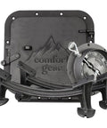 Barrel Camp Stove Kit With Cast Iron Construction For Turning A Steel Drum Into A High Performance Heavy Duty Wood Burning Stove Outdoor Heater For Hunting Camping And Off Grid Adventures, featuring cast iron components and door.
