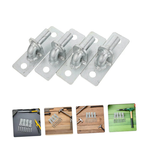 Heavy Duty Wall Mount Gate Hinge Set Featuring Four Galvanized Iron Plates for smooth swinging barn doors.